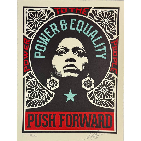 SHEPARD FAIREY (OBEY GIANT) - 2021 - PUSH FORWARD (LETTERPRESS)