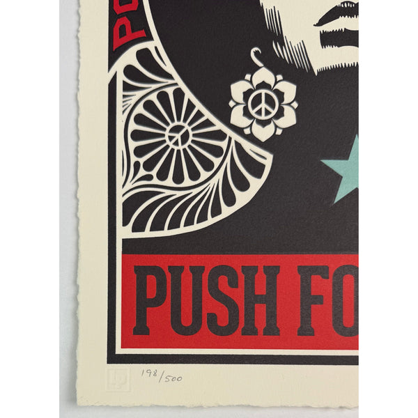 SHEPARD FAIREY (OBEY GIANT) - 2021 - PUSH FORWARD (LETTERPRESS)