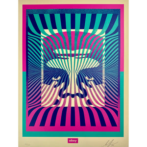 SHEPARD FAIREY (OBEY GIANT) - 2024 - OP-ART ICON (AQUA GRADIENT)