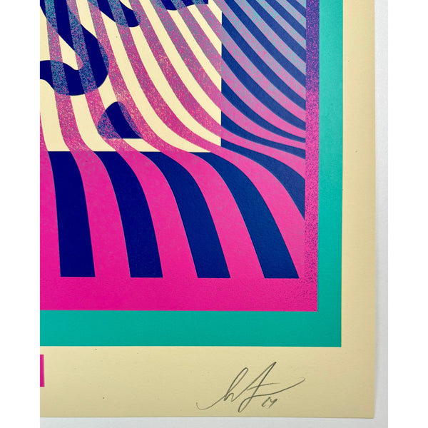 SHEPARD FAIREY (OBEY GIANT) - 2024 - OP-ART ICON (AQUA GRADIENT)