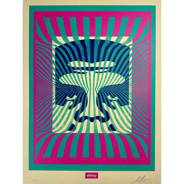 SHEPARD FAIREY (OBEY GIANT) - 2024 - OP-ART ICON (AQUA)