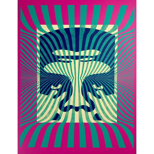 SHEPARD FAIREY (OBEY GIANT) - 2024 - OP-ART ICON (AQUA)