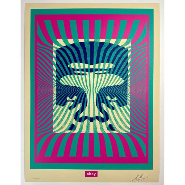 SHEPARD FAIREY (OBEY GIANT) - 2024 - OP-ART ICON (AQUA)